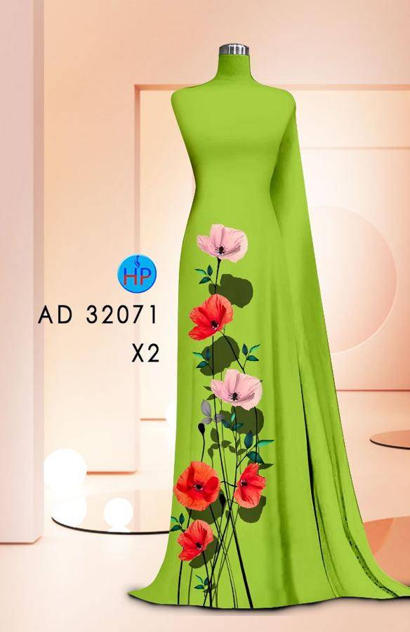 Vải Áo Dài Hoa In 3D AD 32071 12